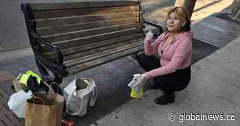 Saskatoon woman volunteers to clean benches downtown