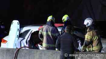 Five-hour joyride in Porsche ends in crash on wrong side of the road - with three rushed to hospital