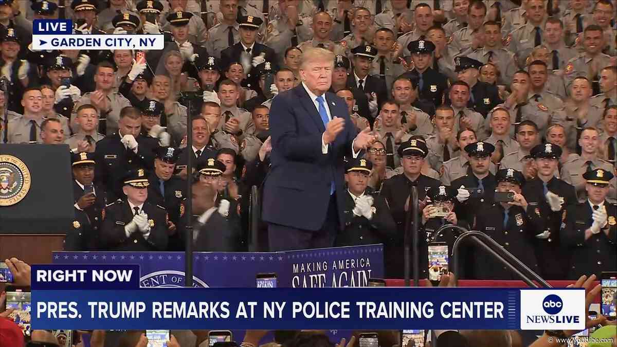 President Trump delivers remarks in Garden City, NY at police training center: LIVE