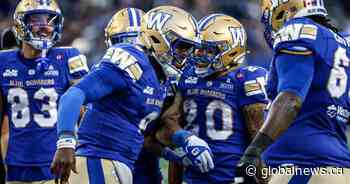 Big night from Oliveira gets Winnipeg Blue Bombers back in win column over winless Redblacks