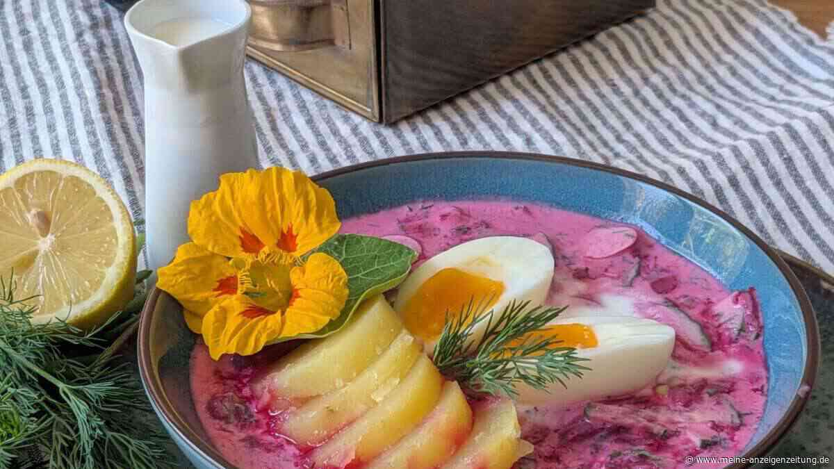 Knallpink, erfrischend, lecker: Kalte Sommersuppe für Eilige
