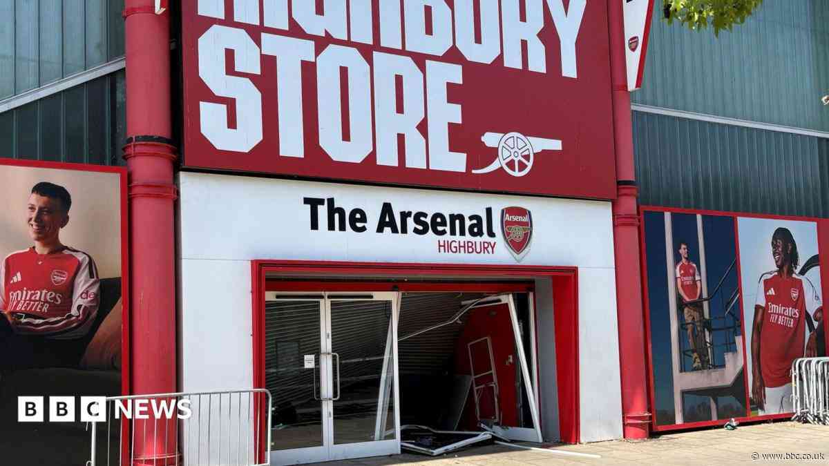 Arsenal merchandise store damaged in raid