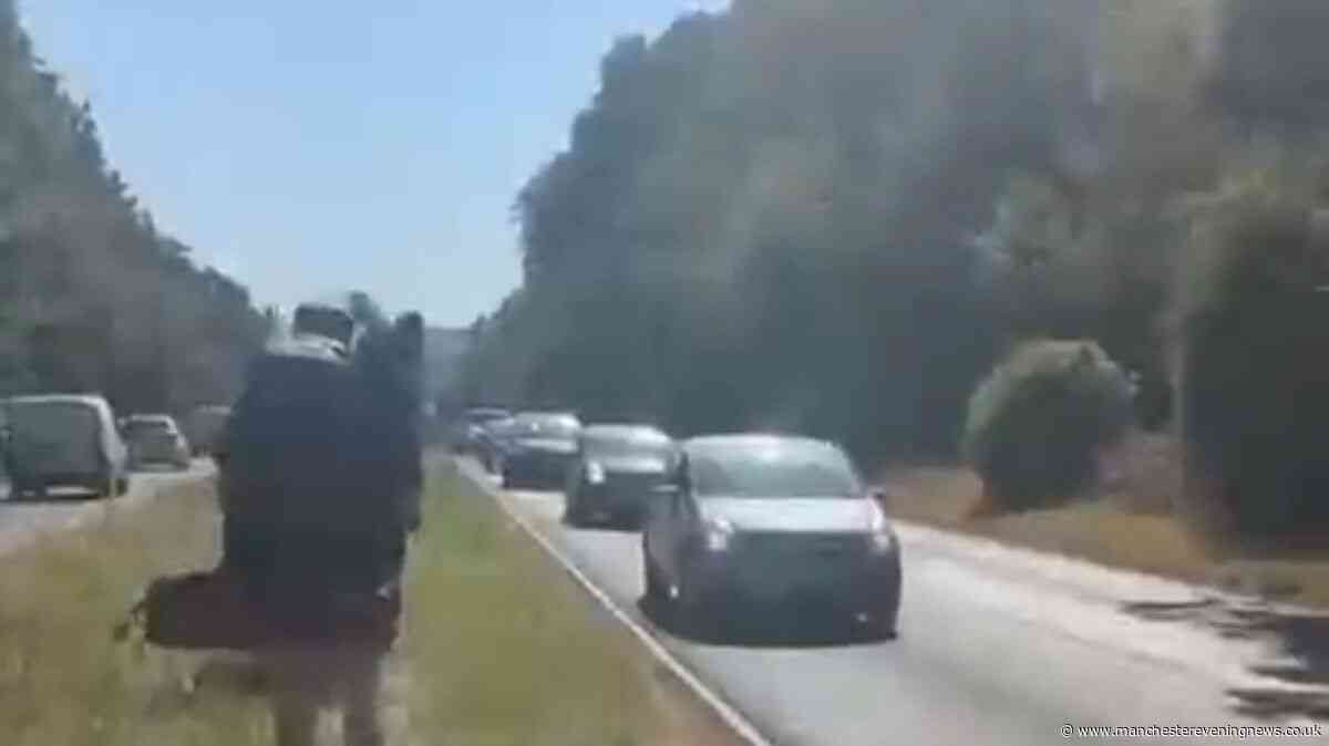 'The bus was evacuated, everyone was chucked off with their bags on an A-road and the driver did one'