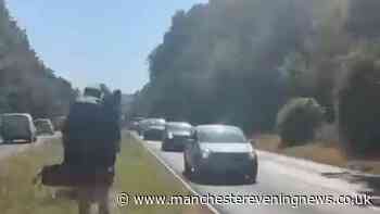 'The bus was evacuated, everyone was chucked off with their bags on an A-road and the driver did one'