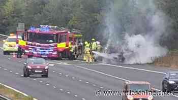 M4 car fire causes motorway disruption for drivers