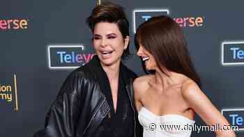 Maura Higgins stuns in a white corset before getting the giggles with pal Lisa Rinna after jetting to the U.S. to take part in Dancing With The Stars