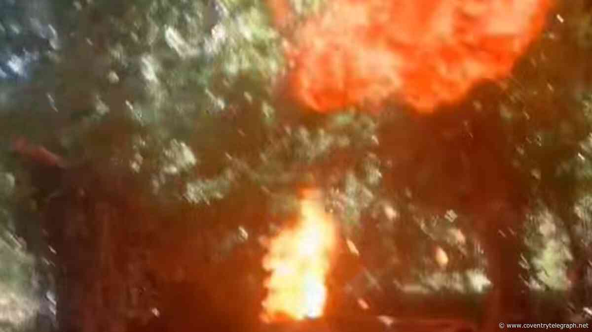 Moment aerosol can explodes at Warwickshire beauty spot as police say 'extremely dangerous'