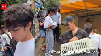 Aamir, Kiran look stressed, their son Azad Rao cries outside pet clinic