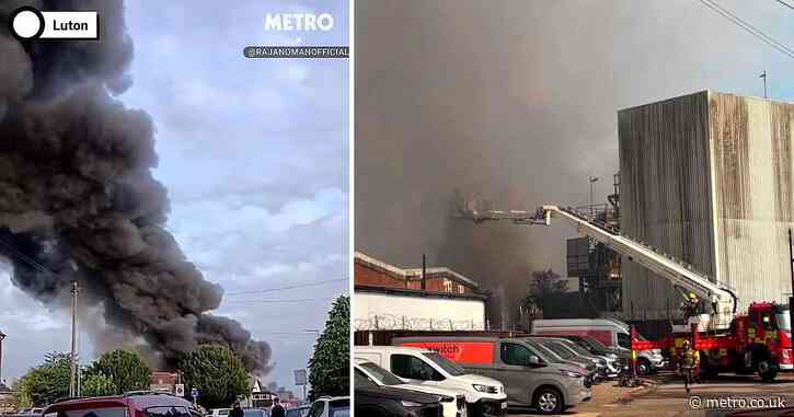 Industrial fire breaks out near Luton Airport day after nationwide emergency alert