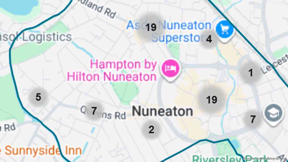 Nuneaton and Bedworth's most violent streets as thousands of crimes recorded so far this year