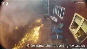 Doorbell camera captures shocking moment family home engulfed in wildfire