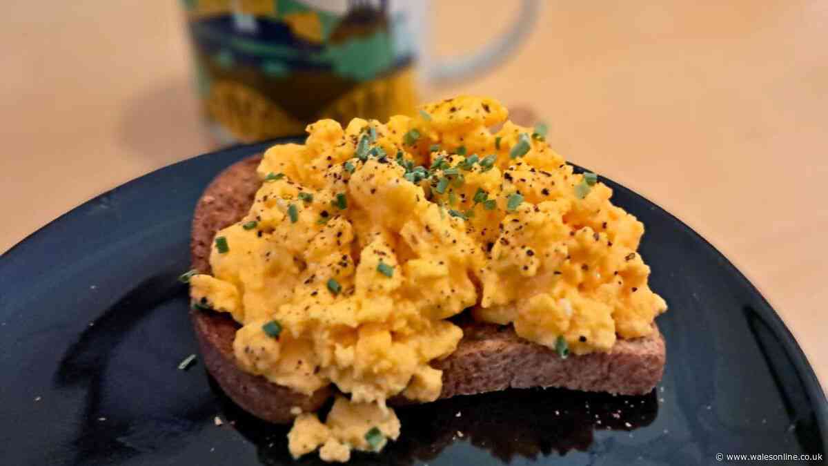 Scrambled eggs are a lot tastier if you swap milk for a much creamier kitchen ingredient