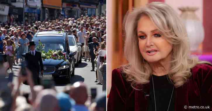 Crowds line streets in powerful scenes as Bonnie Tyler’s coffin arrives in Welsh hometown