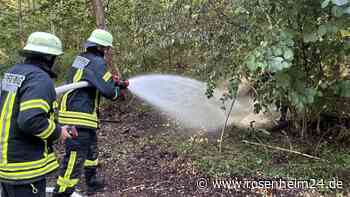 Brennendes Waldstück zwischen Pfaffing und Edling ruft Feuerwehr auf den Plan