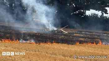 Smoke warning as crews called to large field fire