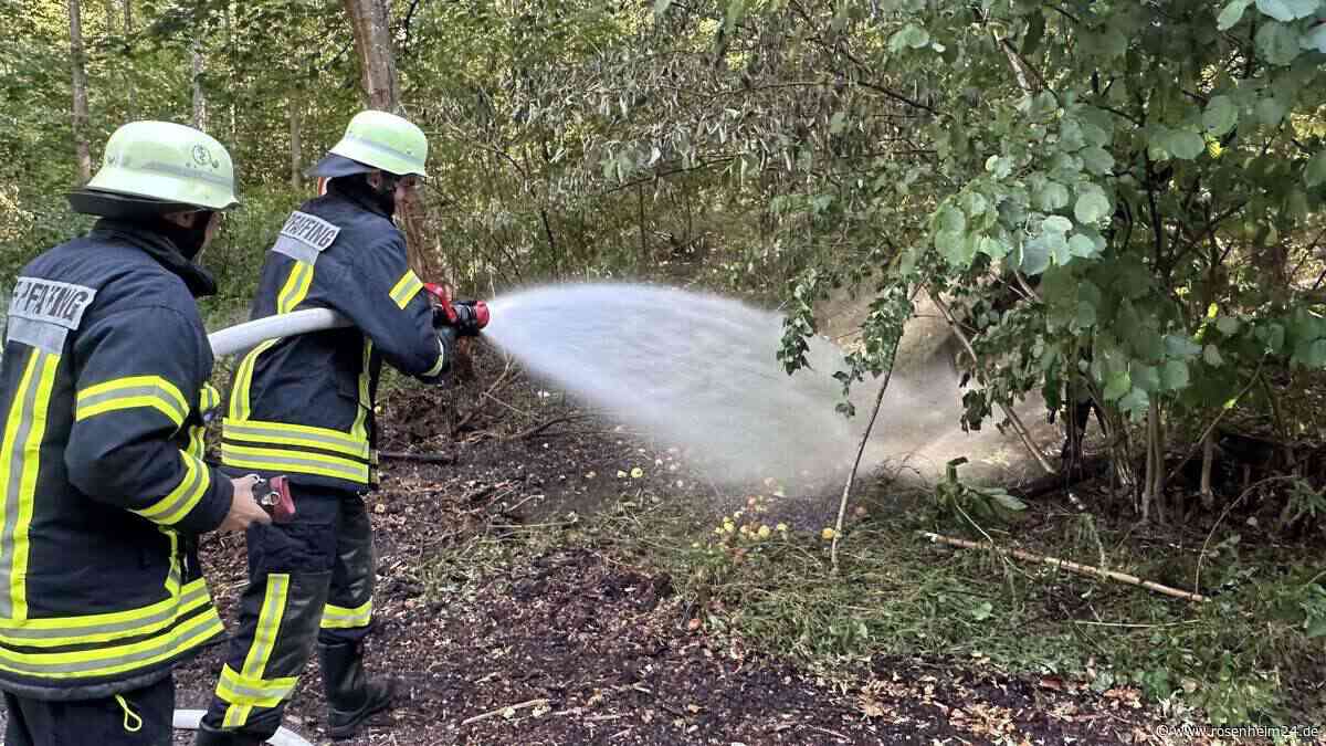Brennendes Waldstück zwischen Pfaffing und Edling ruft Feuerwehr auf den Plan