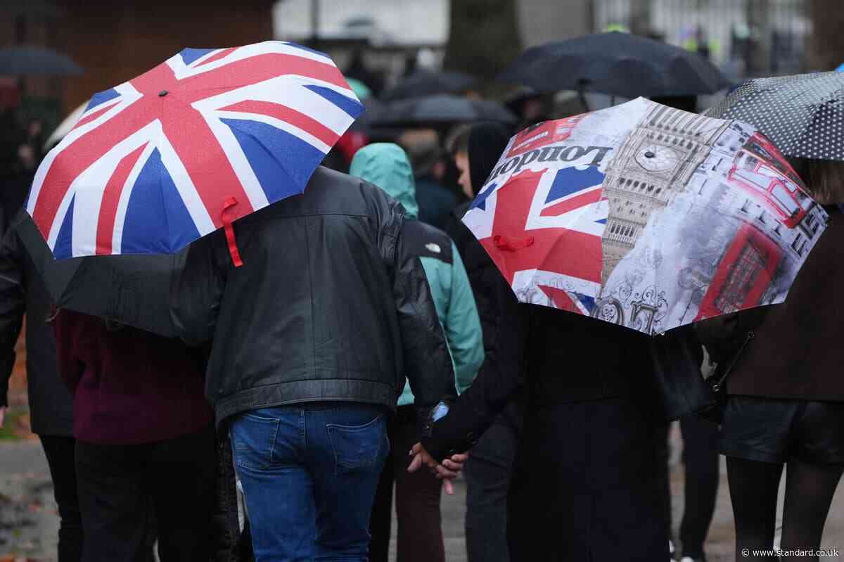 London set for days of rain at end of record hot and dry summer