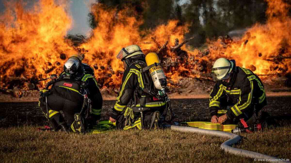 Riesige Rauchsäule über dem Chiemgau: Holzlagerplatz bei Palling geht in Flammen auf