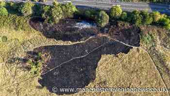 Large grassfire breaks out next to Metrolink line in north Manchester a day after Government wildfire alert