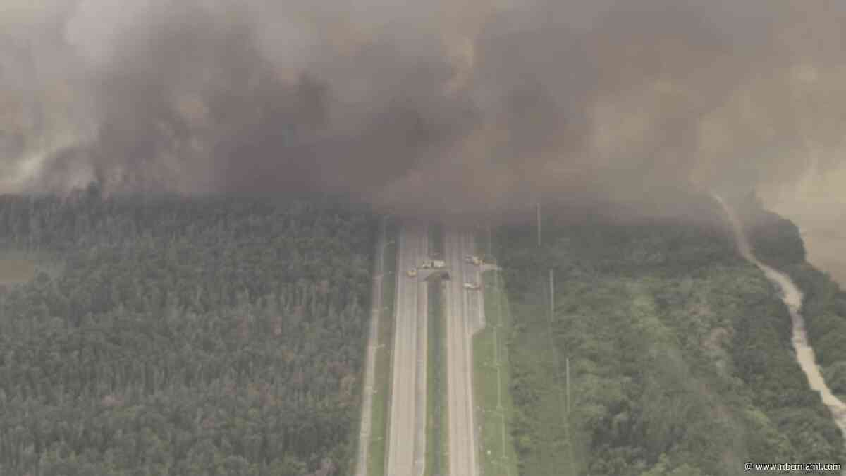 Portion of Krome Avenue reopen as brush fires in SW Miami-Dade continue to burn