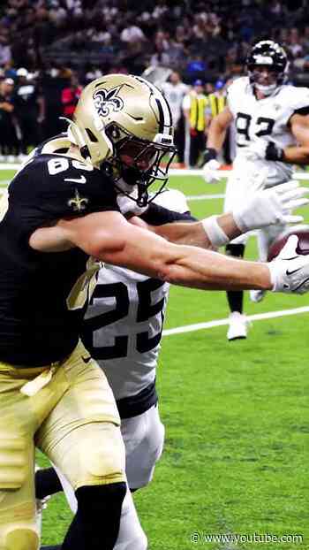 Oscar Delp STRETCHES for the TD! 🏈 #saints #nfl #shorts