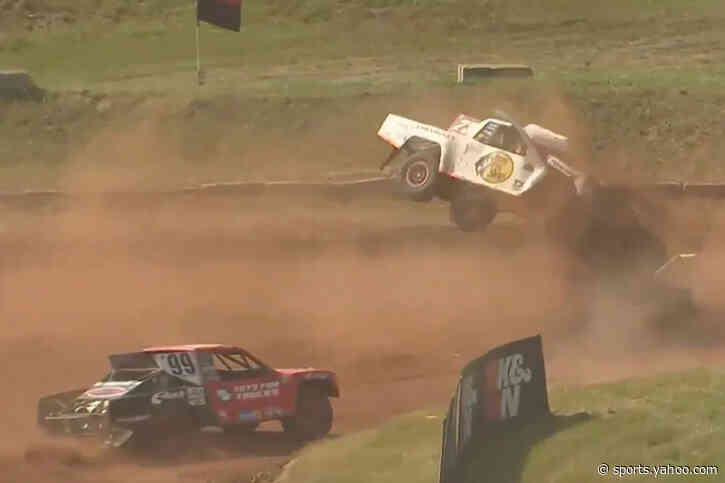 Dale Earnhardt's grandson Wyatt Miller in wild rollover crash, but drives away
