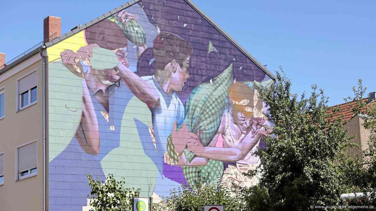 Mural fertiggestellt: Auf zur Kissenschlacht nach Lechhausen