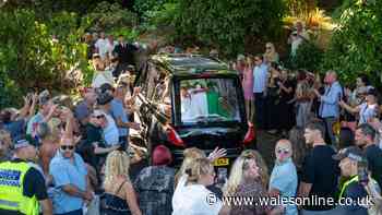 Bonnie Tyler's coffin driven home through Mumbles to rapturous applause as thousands line the streets