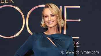 Pregnant Sylvia Jeffreys shows off her baby bump at the Logie Awards just hours after announcing she is expecting a daughter with husband Peter Stefanovic