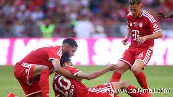Jamal Musiala appears to FAINT while playing for Bayern Munich in extreme heat - as new footage shows Germany star struggling moments before he collapsed