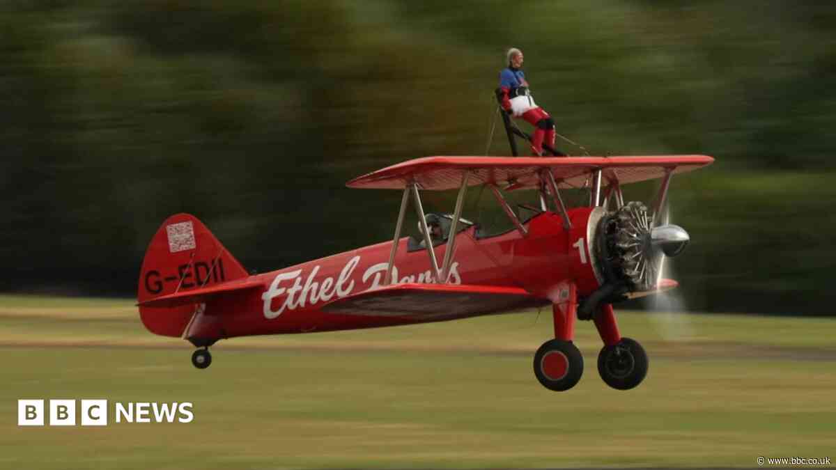 Daredevil grandma wing-walks in latest challenge