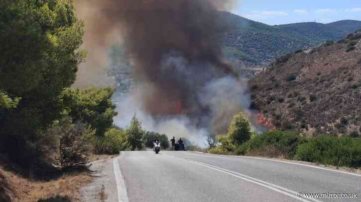 Salamina fires - live: Greek island filled with Brits in flames as evacuations ordered