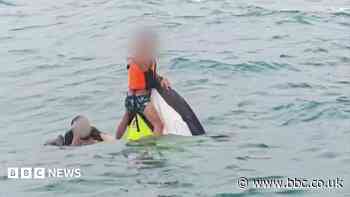 Moment family rescued after 16 hours floating on jet ski off Thailand