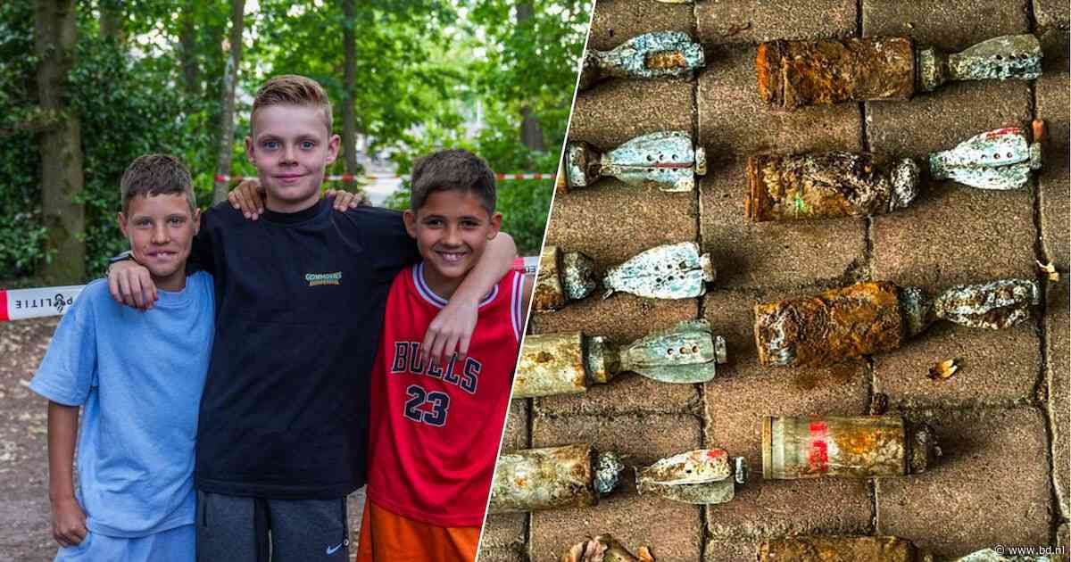 Kinderen met metaaldetector ontdekken grote hoeveelheid rookgranaten in Best