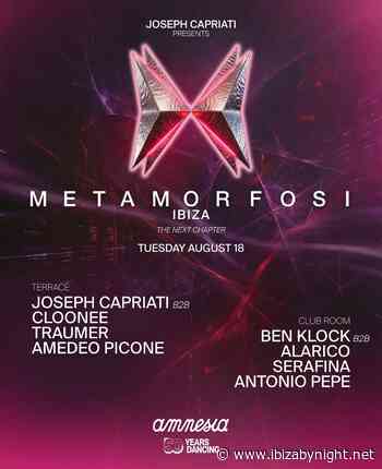 Metamorfosi at Amnesia Ibiza hosts Joseph Capriati, Cloonee, Traumer, Amedeo Picone, Ben Klock & many more!