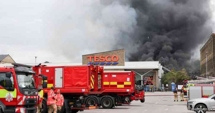 Fire near Tesco superstore prompts evacuation over fear of ‘toxic fumes’