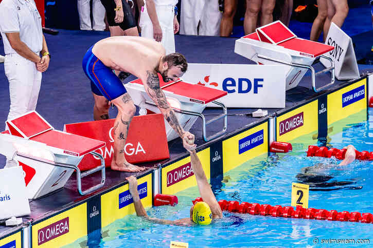Chalmers, Stravius, Bonnet And More Dive In For 4×50 “Fun” Relay After Final Prelims Session In Paris