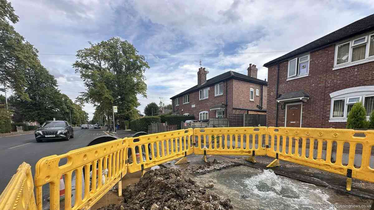 Burst water main in Withington creates 'bubbling mountain spring'