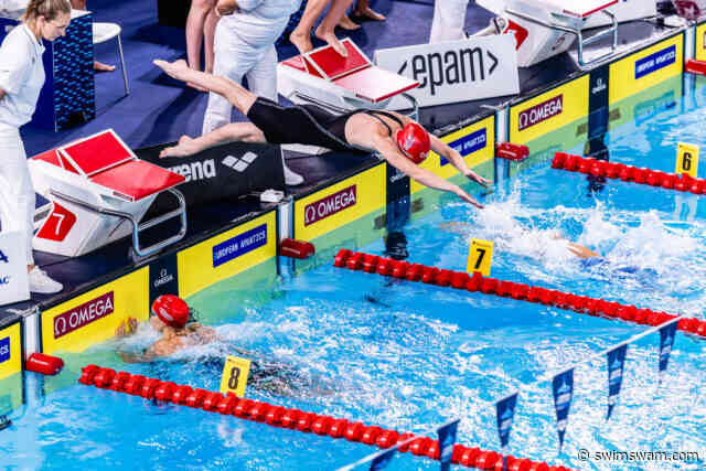 WATCH: Evans’ 1:03 100 Breast Split, Kos’ 1:54.24 200 IM, and Other Race Videos On Day 7 of 2026 Euros