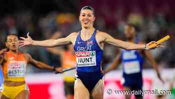 Amy Hunt makes history as 'track goddess' claims her FOURTH European Championships gold with Team GB mixed 4x100m relay triumph