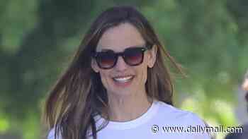 Jennifer Garner beams as she leaves church... after reuniting with ex-husband Ben Affleck on his 54th birthday