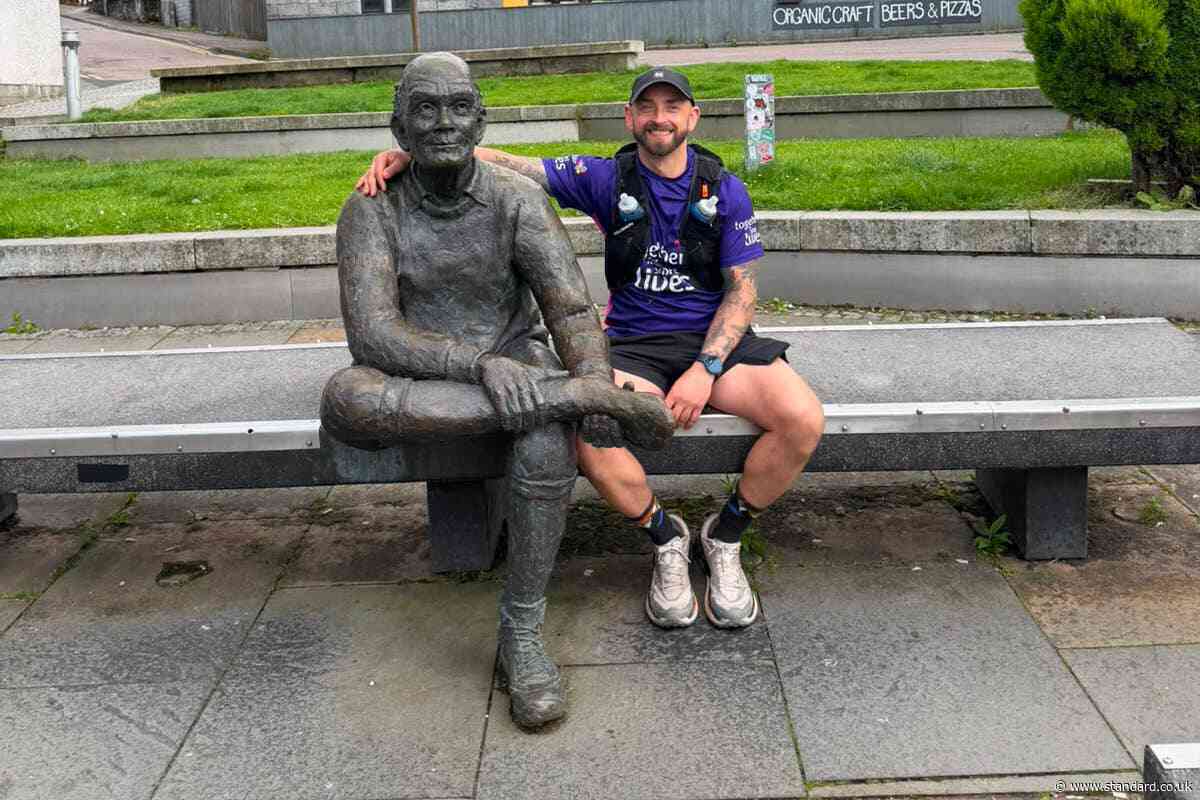 Man proposes to partner after walking 96 miles in 36 hours in memory of her son