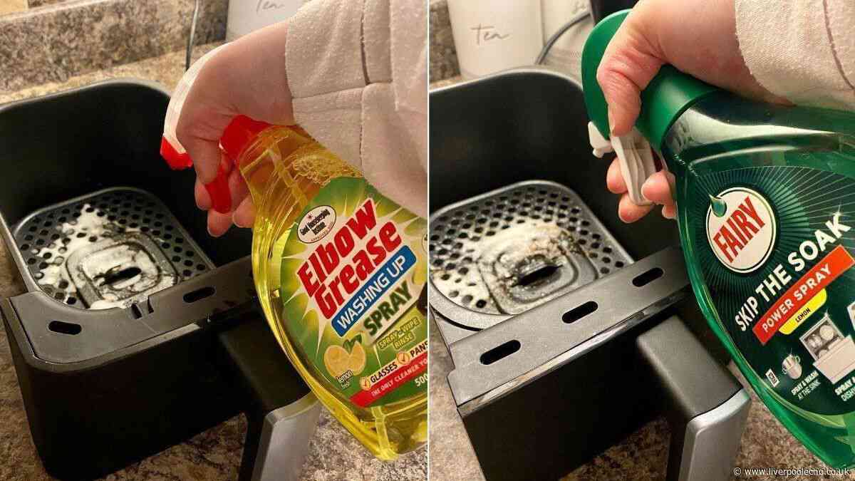 I sprayed my air fryer with Fairy Liquid and Elbow Grease – 1 removed more stubborn grease