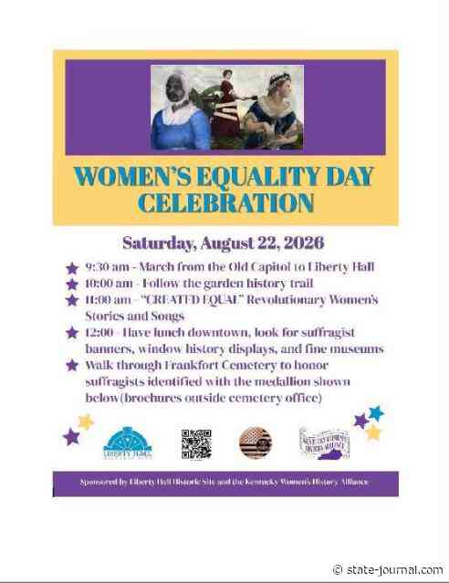 Created equal, a women’s history event set for Aug. 22