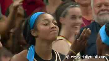 Caitlin Clark is caught laughing at Angel Reese after her red-faced rival missed game-winning shot