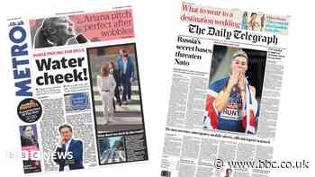 The Papers: 'Water cheek' and 'Queen Amy's gold rush'