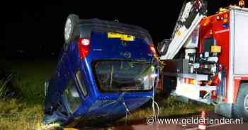 Auto belandt in water, twee inzittenden later gevonden door politie