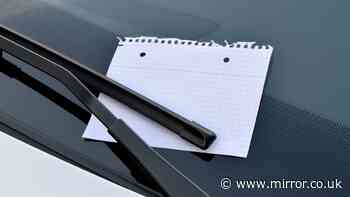 Woman's blood runs cold after reading 'creepy' note unknown man left on her car