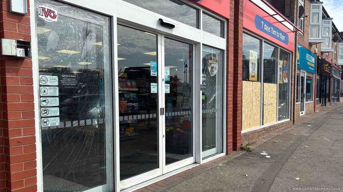 Woman arrested after windows smashed at Cambridgeshire shop