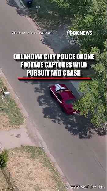 Oklahoma City Police drone captures WILD pursuit and crash #shorts #foxnews #news #fox